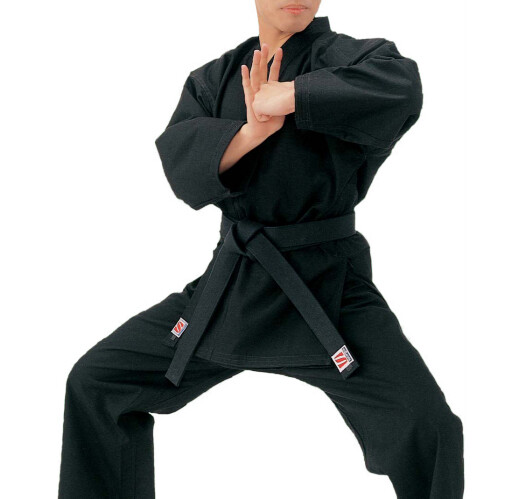Kusakura JAPAN Karate gi wear Karategi Jacket Pants Set Master Black R3N