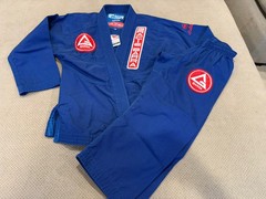 Gracie Barra Equipe Kids Jiu-Jitsu Gi Set Jacket Pants Blue Size Y4-TRAIN-LITE
