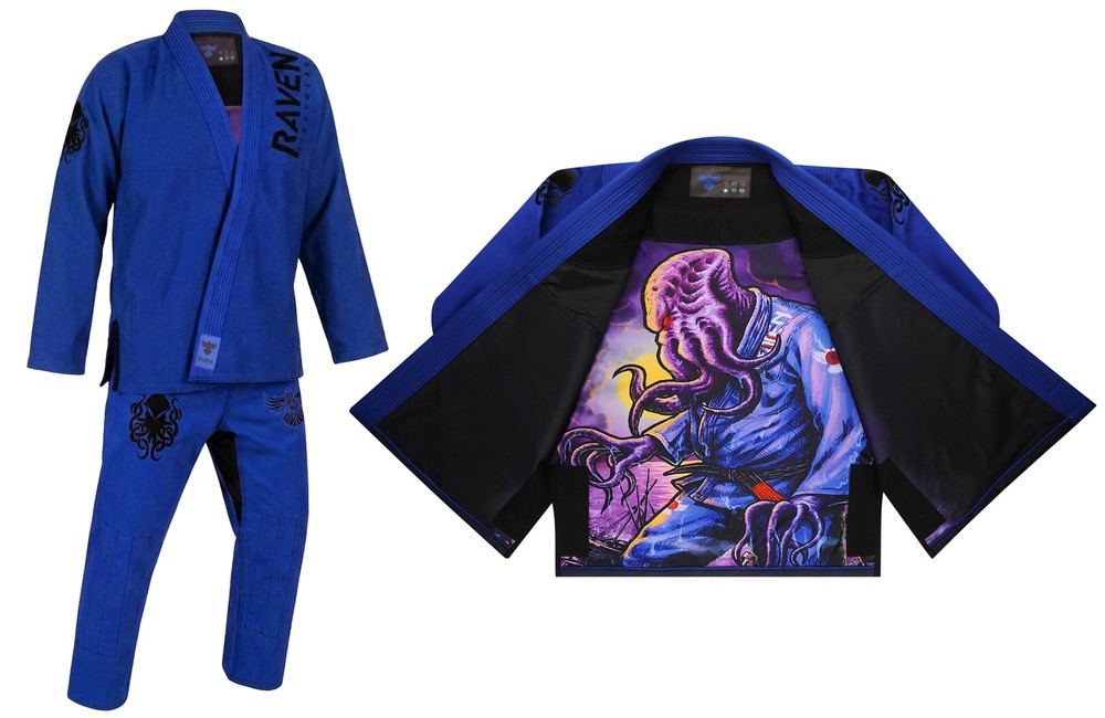 Raven Fightwear Men’s BJJ Horror Cthulhu Jiu Jitsu Uniform Premium BJJ Gi Royal