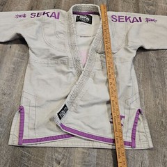 Fuji Sekai Champion Fuji Kimono Women’s Gray/Purple Size W1 BJJ Ju-Jitsu