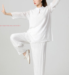 Women Tai Chi Morning Exercise Suit Kung Fu martial arts Wing Chun Linen Uniform