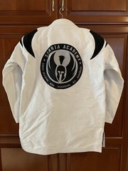 Men’s A2 Sparta Academy BJJ Cross Train MMA Kick Box Kravmaga Top & Pants White