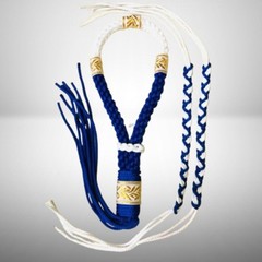 Mongkol Prajiat Boxing Tranditional Set Color White And Blue Head Armband Handma