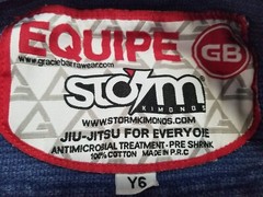 Gracie Barra Equipe Storm Jiu Jitsu Gi Storm Blue No Patches Kimono TOP ONLY Y6