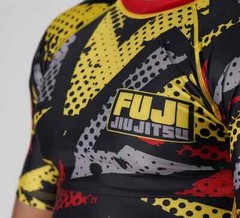 Fuji Yellow Flex Lite MMA BJJ Jiu Jitsu Short Sleeve SS Rashguard Black/Yellow