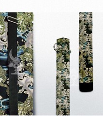 Golden Dragon-Cotton Shinai Bag for 3 shinais with shoulder strap 100%cotton
