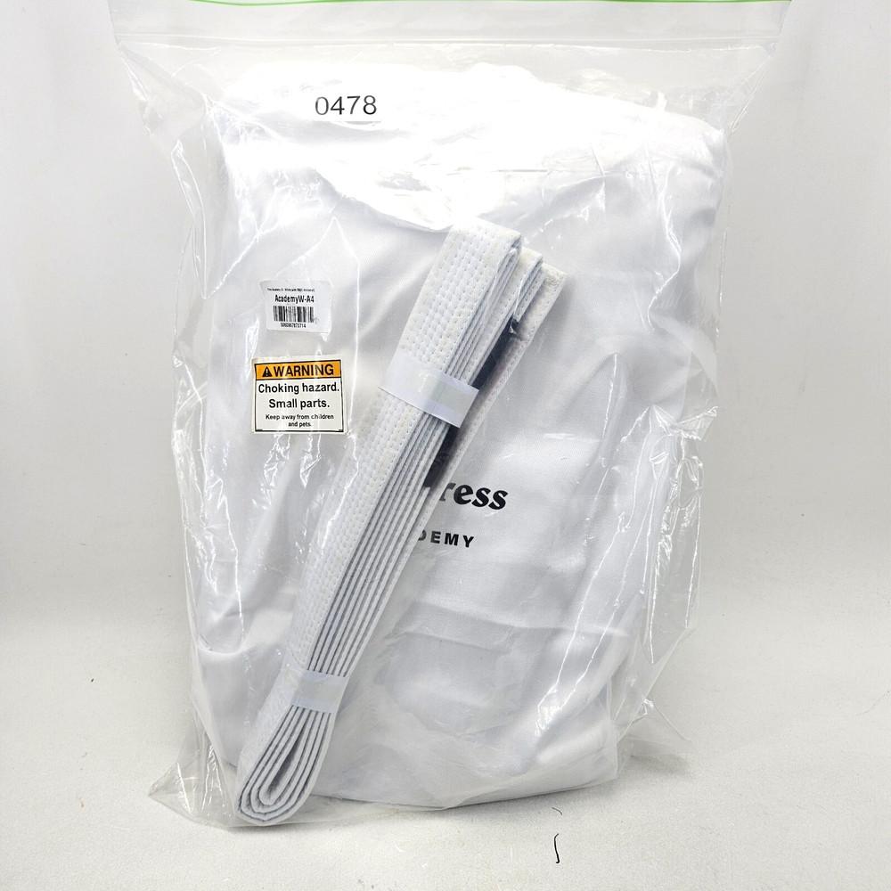 Gi White Uniform and Pants with White belt Men A4 231-265lb 6′ 3.6″- 6′ 7.1″