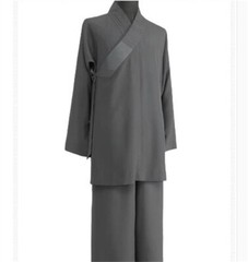 STOCK Buddhist Shaolin Monk Robe Linen Kung Fu Suit Meditation Full Set Uniforms