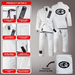 Latest design custom made high quality Brazilian jiu jitsu Kimono White A2 size