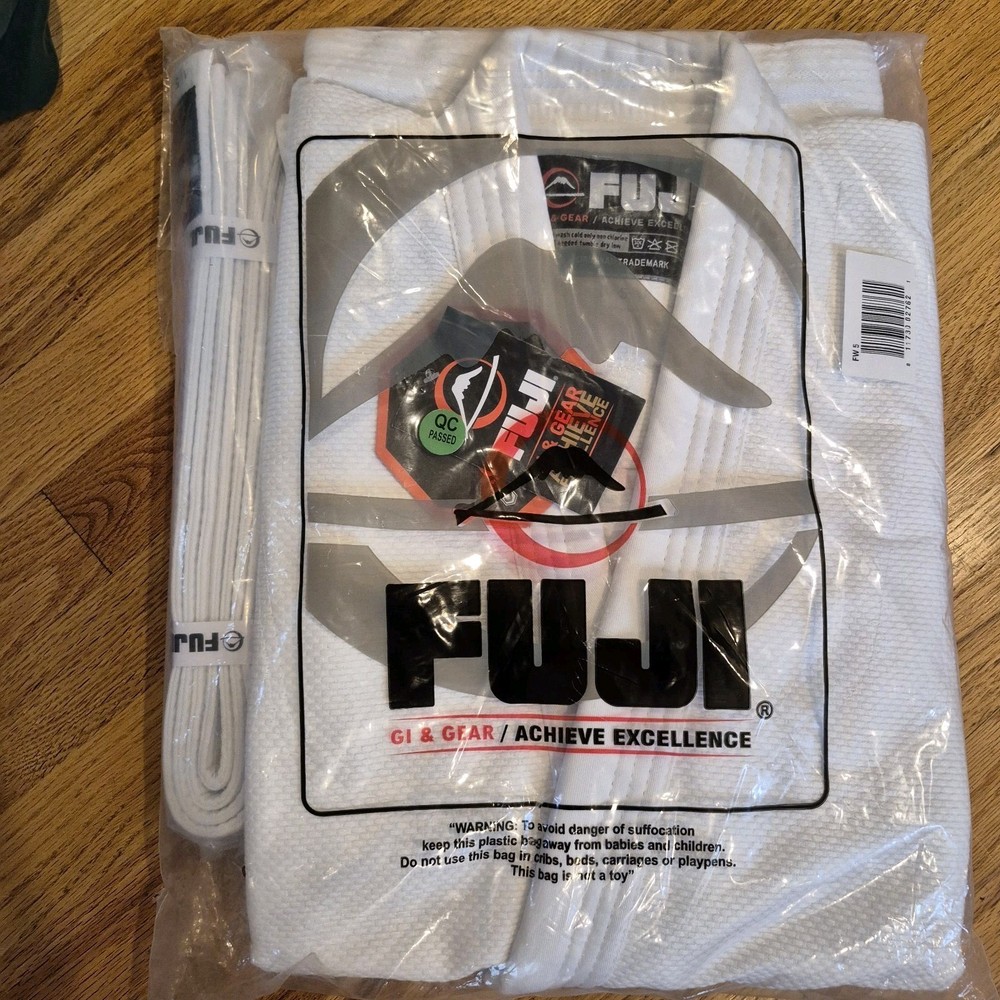 Fuji Gi Gear Kimono Belt Size 5 Martial Arts Training White Brand New