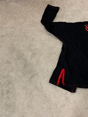 Sanabul Gi Top Brazilian Jiu Jitsu Size A0 Black Red Embroidery Martial Arts MMA