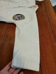 FUJI „Taekwondo America” Embroidered Youth White Karate Uniform Robe (Size 1)
