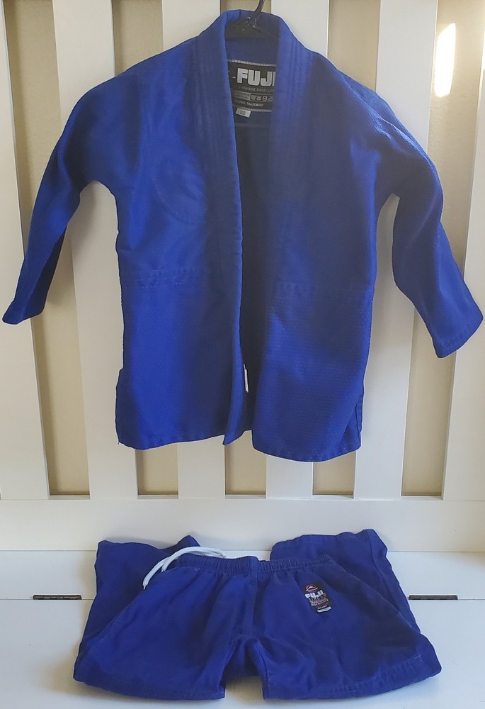 Fuji Gi Martial Arts Uniform blue BJJ MMS JUDO JUJITSU etc Size 00 + white Belt