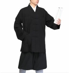 5color Full cotton Buddhist shaolin monk uniforms zen suits lay clothing black