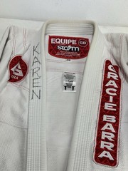 Storm Equipe GB Gracie Barra A2 BJJ Gi Uniform White Kimono Jacket Pants Set