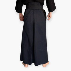 Japanese Hakama with Hook and Loop Fastener – Budo – Aikido – Kendo (Black)