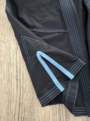 Gold BJJ Aeroweave Ultralight Gi A1 Black w/ Blue Stitching Complete BJJ Suit