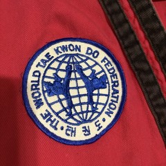 Vintage Han Moo Kwan Taekwondo Dobok Uniform-Red-World Taekwondo Patch 80cm Tall