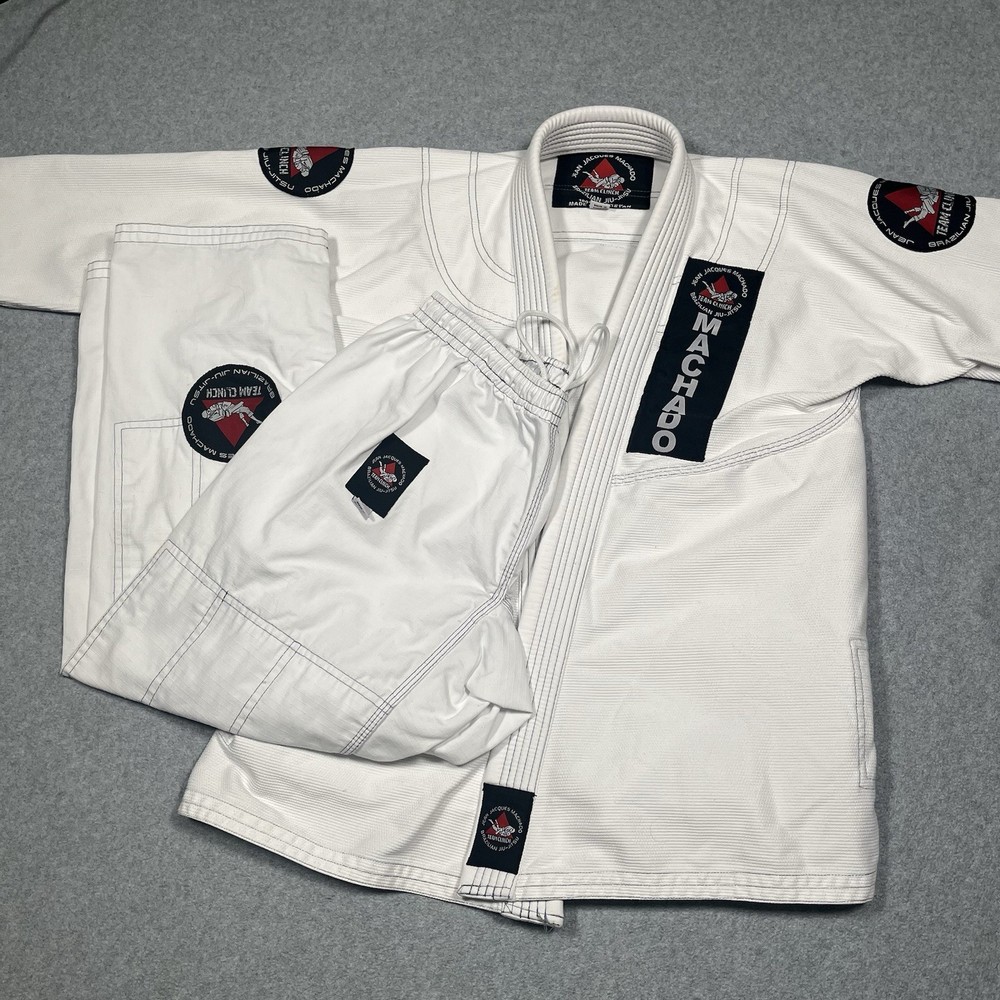 Jean Jacques Machado Jujitsu Gi White Adult Small M4 White Team Clinch MMA UFC