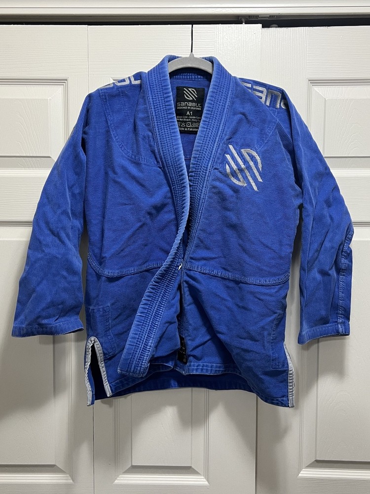 Sanabul Essential BJJ Gi Top for Men Brazilian Jiu Jitsu Gi Size A1 Blue