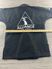Alliance Jiu Jitsu Black Jacket Kimono Top Coat Adult A1 Black Cotton Blend