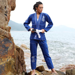 Fluory Grappling White Crane BJJ Gi Blue