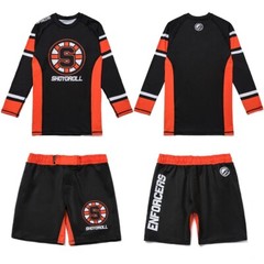 Shoyoroll Batch #131 Enforcers Rash Guard LS & Training Fitted Shorts Jiu Jitsu