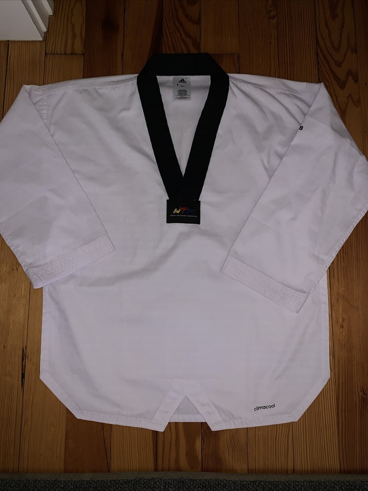 Adidas Taekwondo White Martial Art World Champion Uniform Shirt 160cm (2)