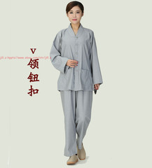 Women’s Suits Buddhist Monk Religion Clothing Sets Lay Shirt+Pants Uniforms Set