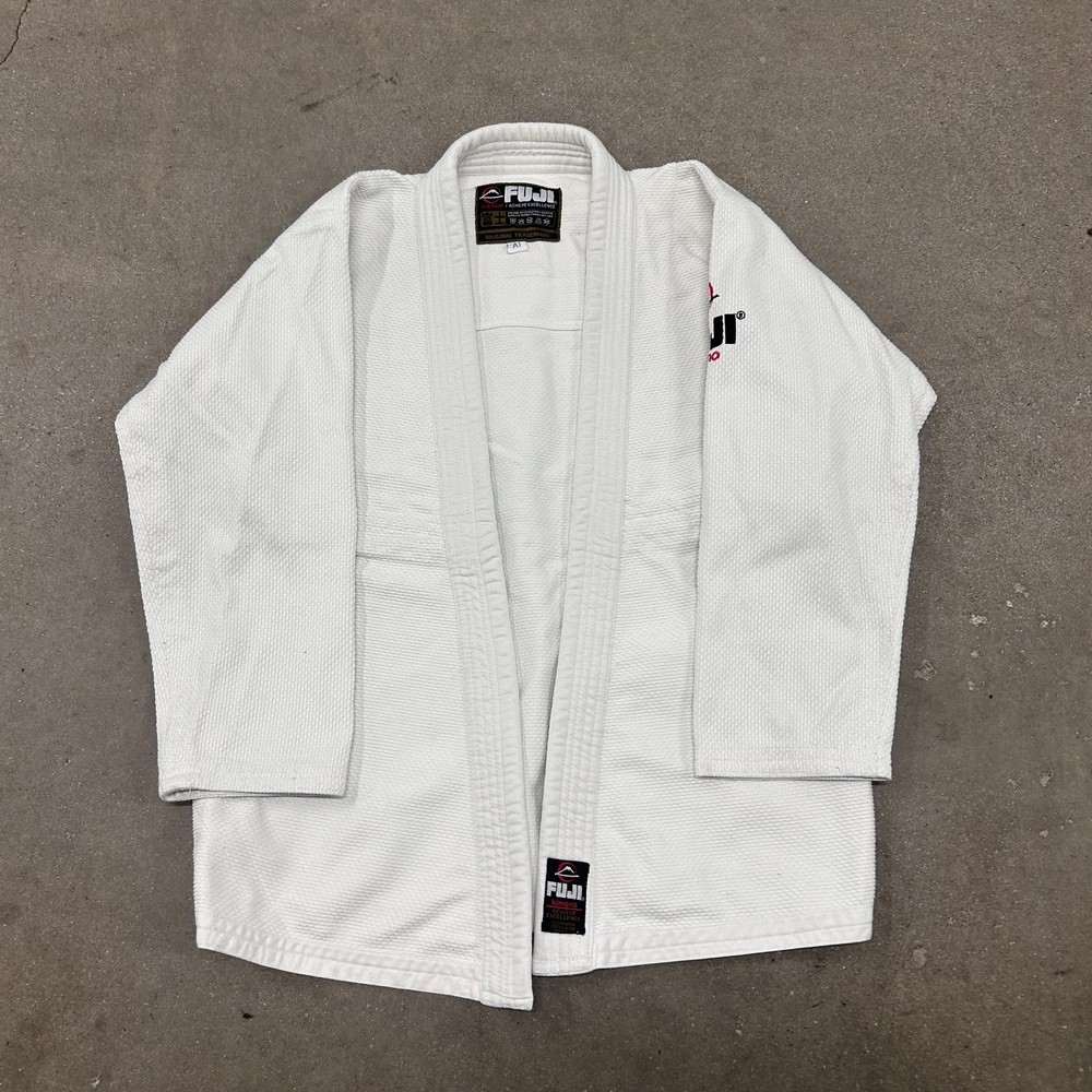 Fuji BJJ Jiu Jitsu Gi Kimono Jacket Unisex A1 White Cotton Embroidered Logo