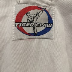 VINTAGE Tiger Claw Taekwondo Dobok Top Martial Arts White V-Neck Streetwear Judo