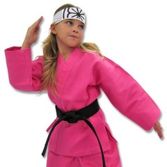 KANKU New Karate Uniform, Gi for Adult and Kids, black, white, blue, red, pink