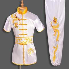 Chinese Kung Fu Tai Chi Uniform Martial Arts Suit Wushu Outfit Dragon Embroidery