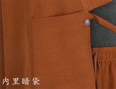 Buddhist Shaolin Monk Robe Full Set Linen Kung Fu Suit Meditation Uniforms