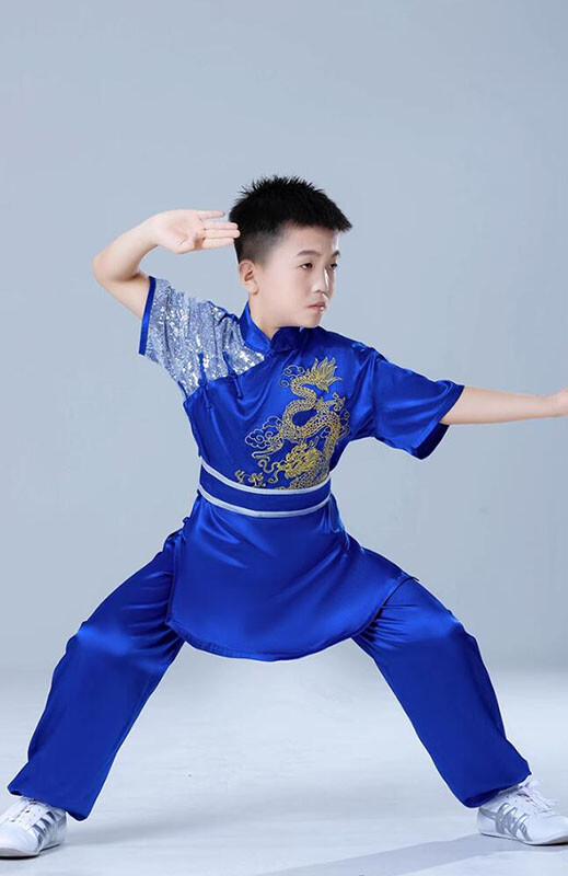 Traditional Chinese Kung Fu Uniform Martial Arts Suit Dragon Embroidery Outfit