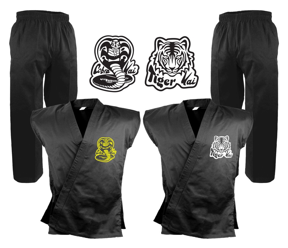 Sleeveless Karate Uniform Cobra Kai Tiger Martial Arts Taekwondo Karate Gi Set