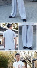 New autumn short sleeve men’s middle-aged Chinese style martial arts clothes