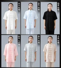Linen Martial Arts Tai Chi Uniform Kung Fu Wingchun Suit Short Sleeves Outfit
