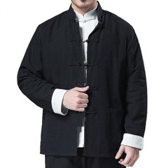 Mens Chinese Traditional Tang Suit Jacket Tops Kung Fu Wingchun Coat Sportwear