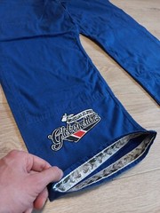 BJJ Globetrotters Travel Pants Trousers Lightweighth Blue Jiu Jitsu Retro Design