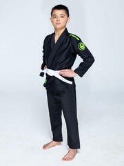 Fuji Sports Baseline 2.0 Unisex Kids Jiu Jitsu Gi Jiu-Jitsu BJJ – Black/Green