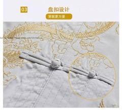 Mens Retro Tang Suit Hanfu Summer Chinese T-Shirt+Pants Sets Tai Chi Embroidered