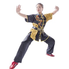 Silk Professional Kungfu Taichi Uniform Martial Arts Wushu Suit Dragon 130~185cm