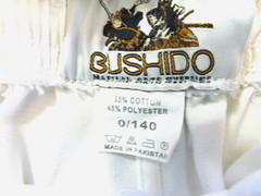 Authentic Kids BUSHIDO Karate White GI Martial Arts Uniform Whte Belt Size 0/140