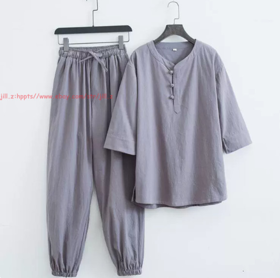 Tai Chi Clothes Set Kung Fu Uniform Tang Suit Men martial arts Cotton Linen Suit