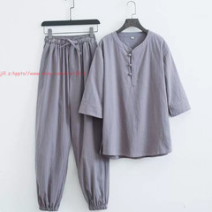 Tai Chi Clothes Set Kung Fu Uniform Tang Suit Men martial arts Cotton Linen Suit