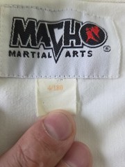 Macho Martial Arts Gi Lot of 2 Uniforms with 8 belts and Macho Sparring Gear