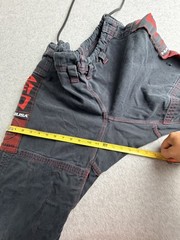 Hayabusa Mens Goorudo BJJ Martial Arts Gi Pants A4 Gray Red Training