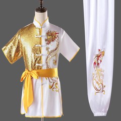 Chinese Martial Arts Shaolin Uniform Kungfu Changquan Suit Dragon Embroidery Hot