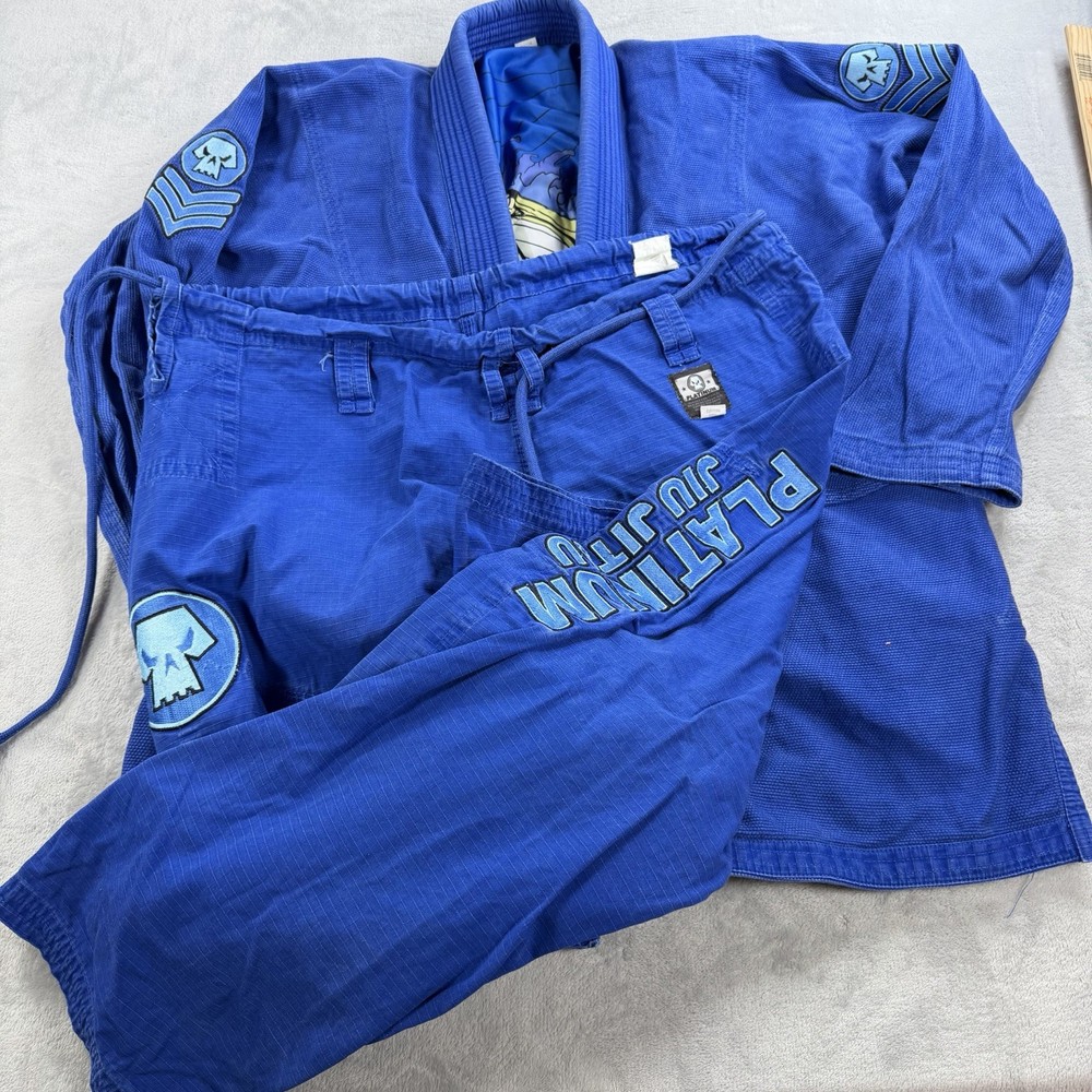 Platinum Marvel Punisher BJJ Gi A2 Blue Brazilian Jiu Jitsu Kimono Set